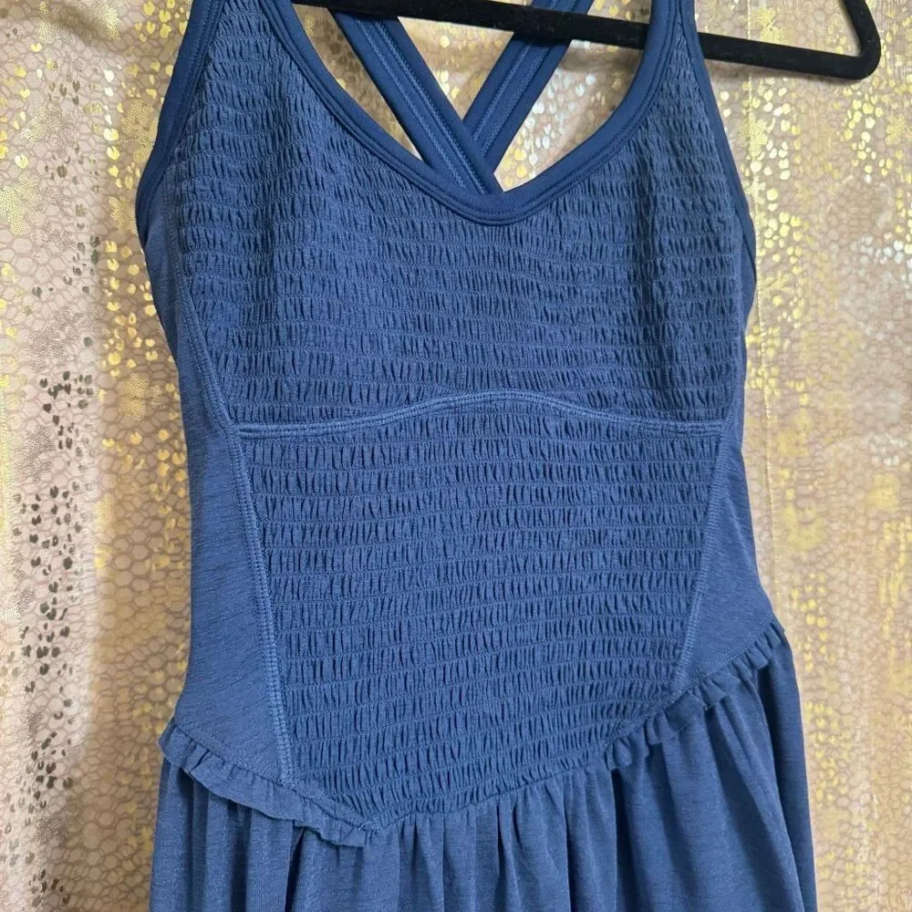 Free People Movement Smockin Hot Navy Blue Dress Shorts Small NWOT